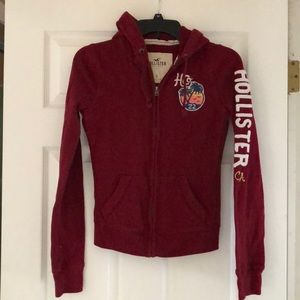 Maroon Hollister California hooded zip up